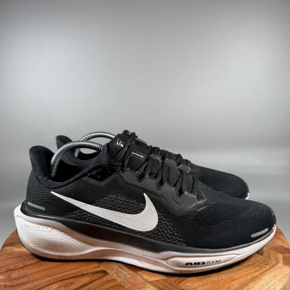 Nike Air Zoom Pegasus 41 Mens 9.5 Black White Running Shoes Low Top Sneakers